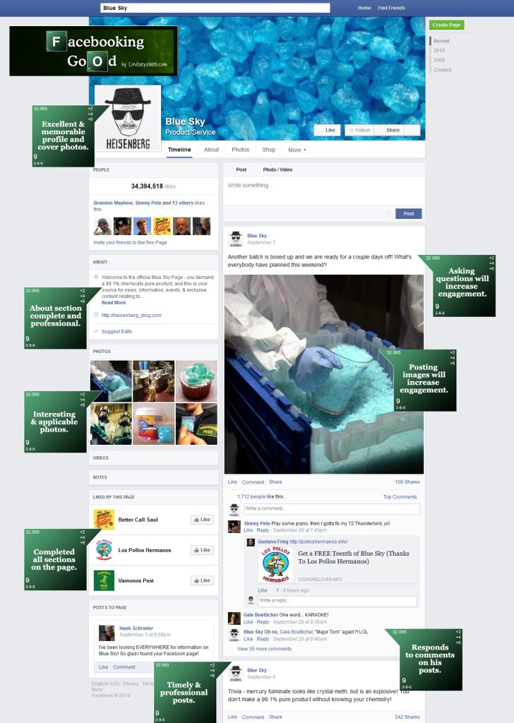 Walk has taken charge of the Blue Sky Facebook page and things are going well.